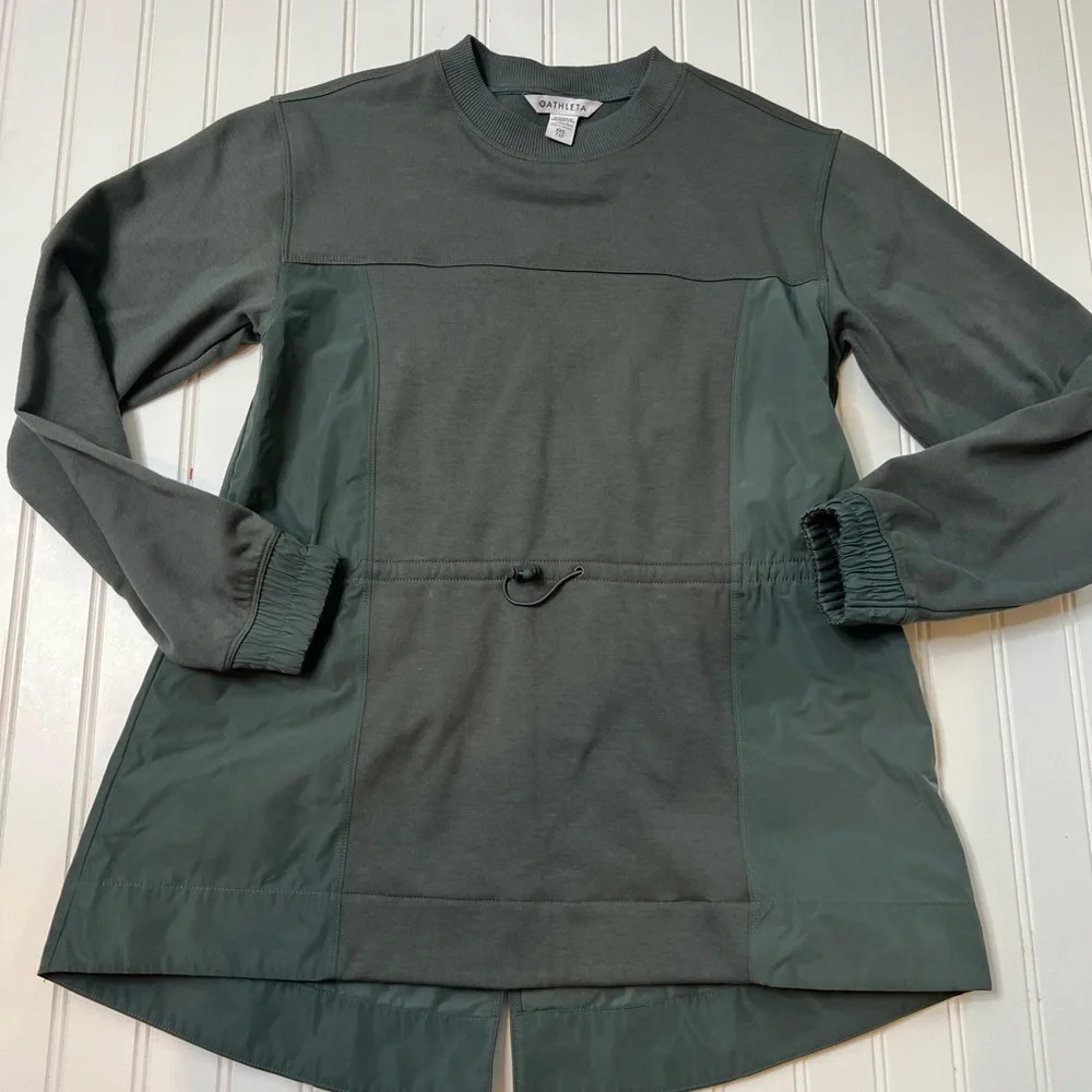 ATHLETA Triumph Hybrid Crewneck Sweatshirt XXS Bali Green #532515 17